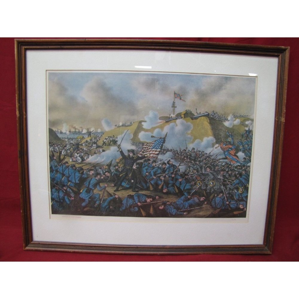 Framed Battle of Fort Fisher Civil War J.B.